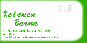 kelemen barna business card